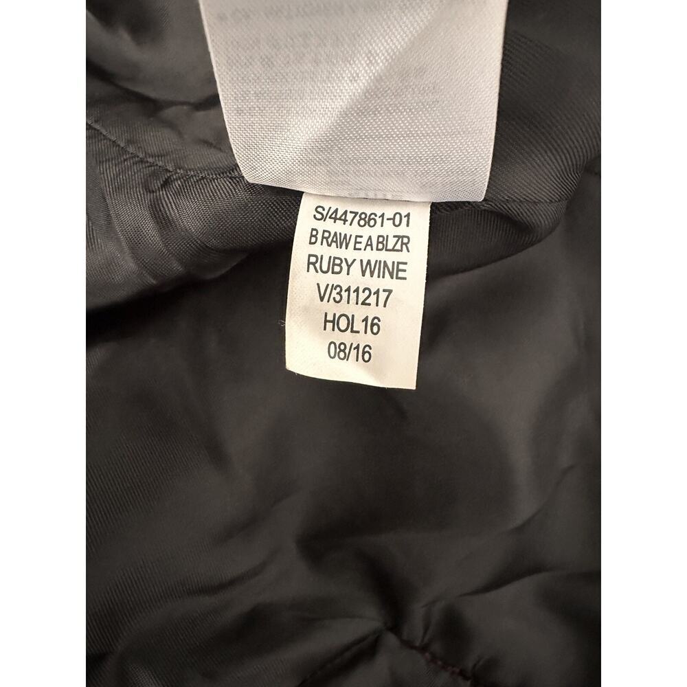 Banana Republic Boucle Raw Edge Academy Blazer Ruby Wine 2P Petite - Picture 9 of 9